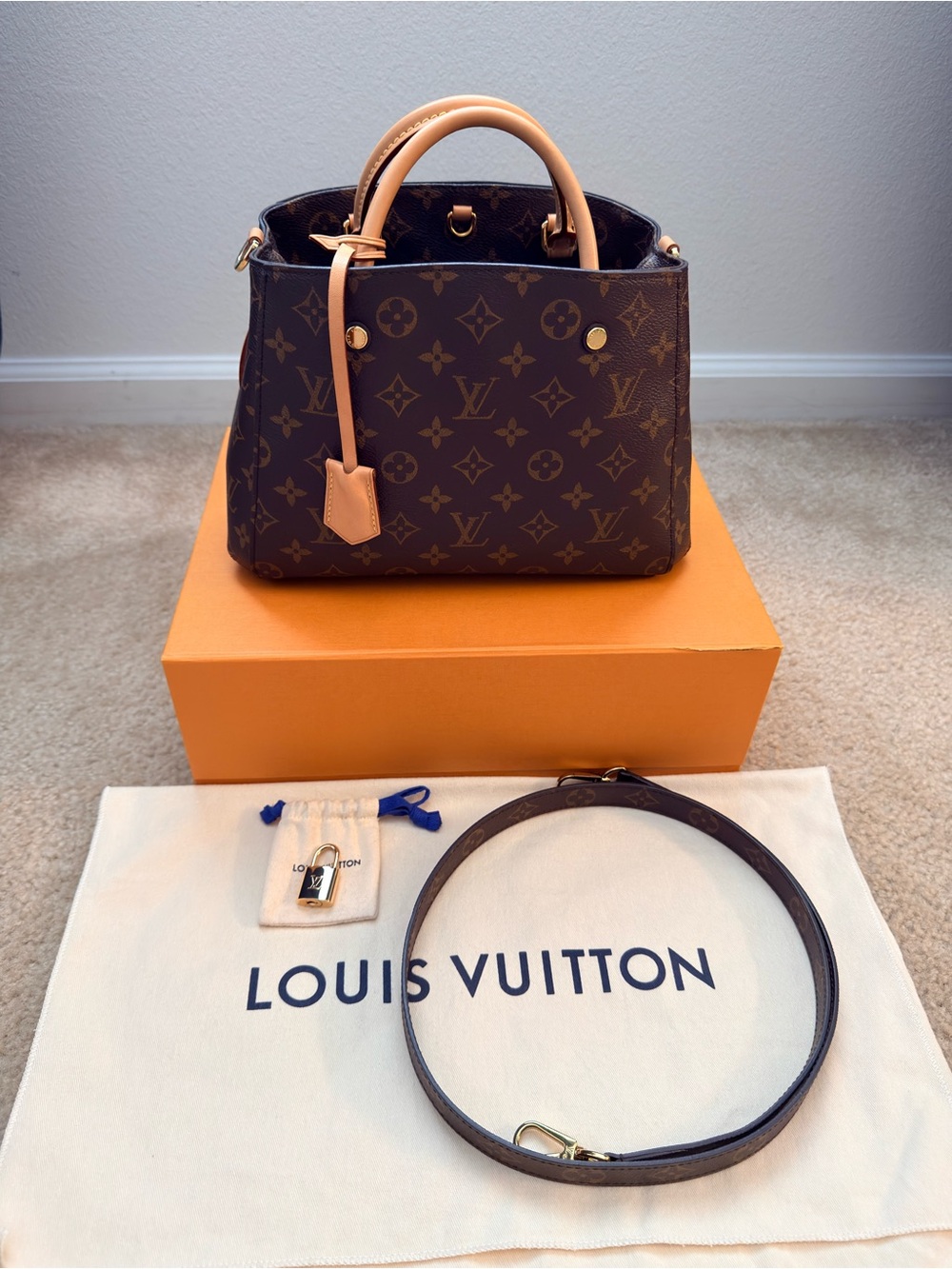 Authentic LOUIS VUITTON Monogram Montaigne BB.